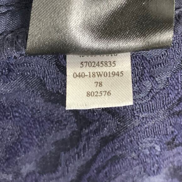 White House Black Market Navy Brocade Slim Cigarette Ankle Pants Women’s Size 00 - Picture 9 of 10